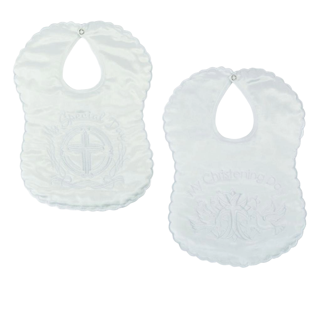 Satin Christening Bib