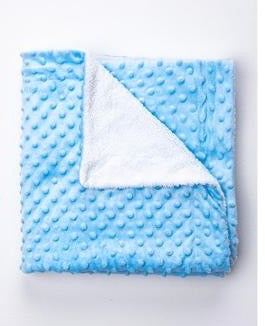 Blue Dimple Blanket with sherpa back