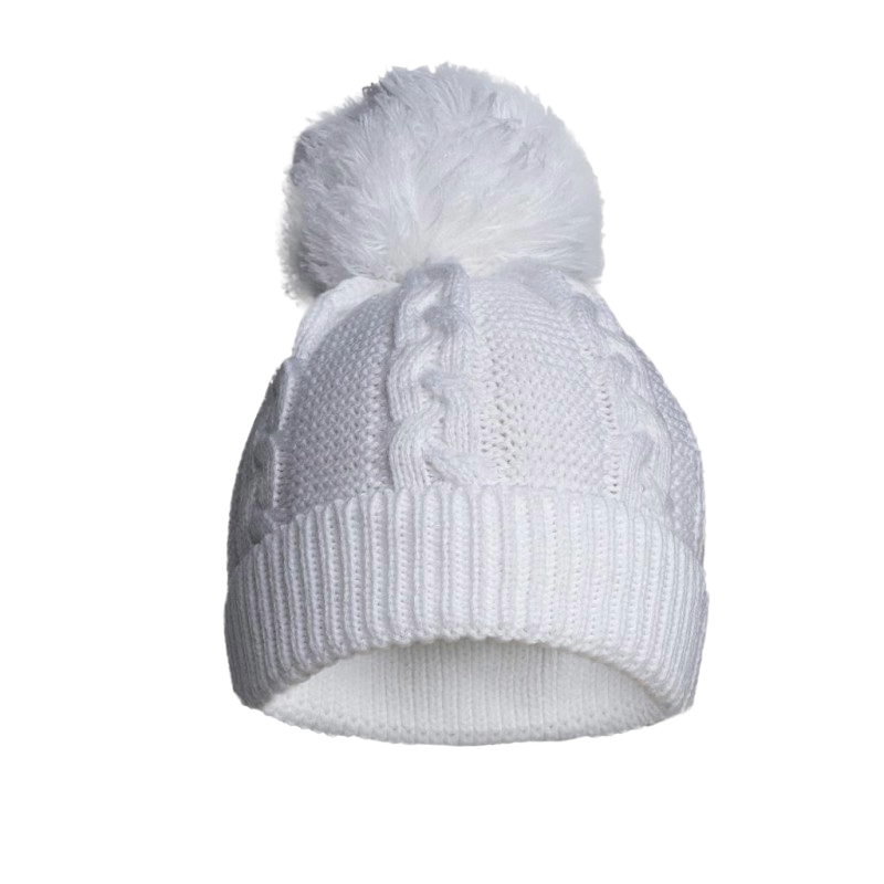 White Cable Knit Hat